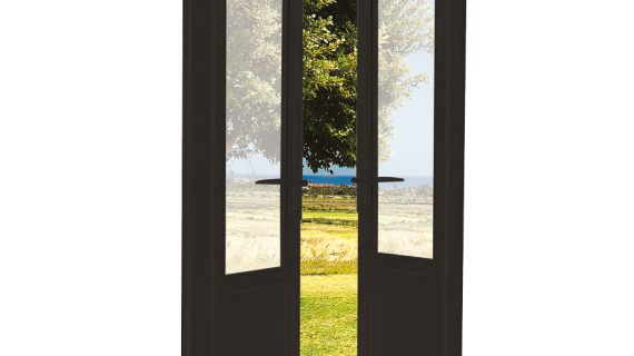 Porte Vitrée Ouvrant à la française - 1200x2145 - Noir